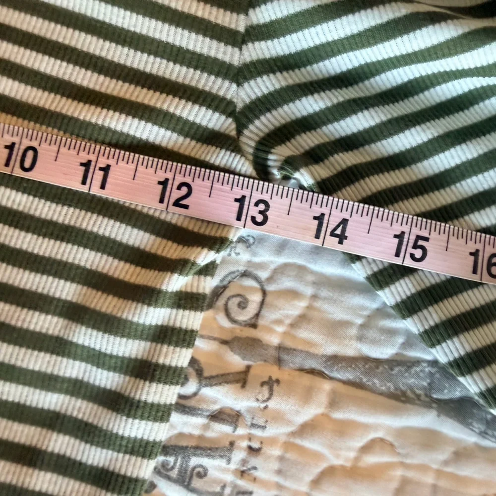 NWT GAP Kids Henley Top XL 12 Green Stripe Short Sleeve Ribbed Shirt